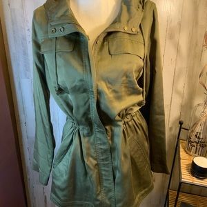 Eileen Fisher shiny long jacket. Size XS